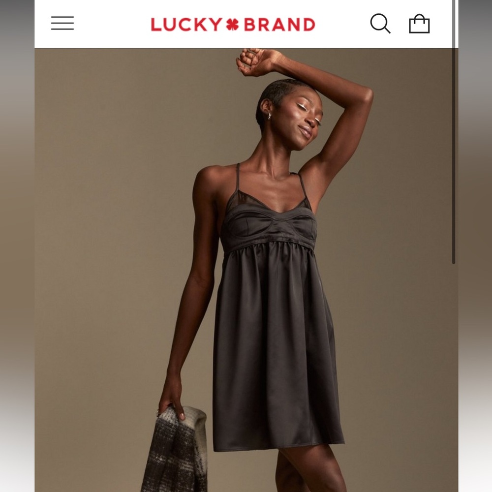 Lucky Brand satin corset dress NWT